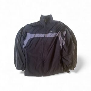 Reebok Black and Gray Full-Zip Track Jacket